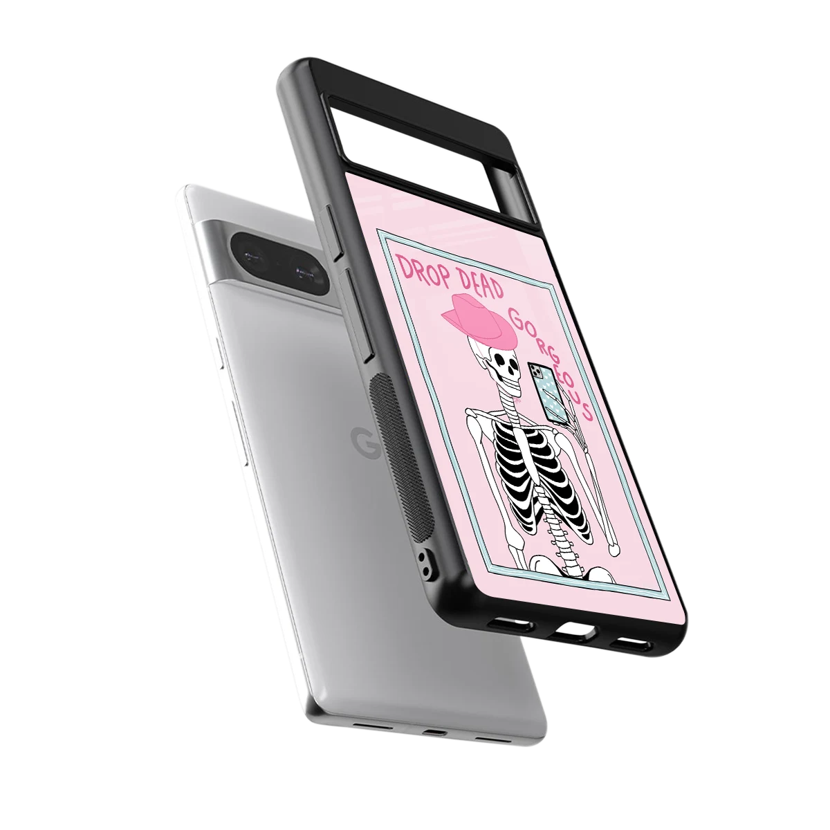Drop Dead Gorgeous sleek google pixel 8 cover with tempered glass back and TPU edges