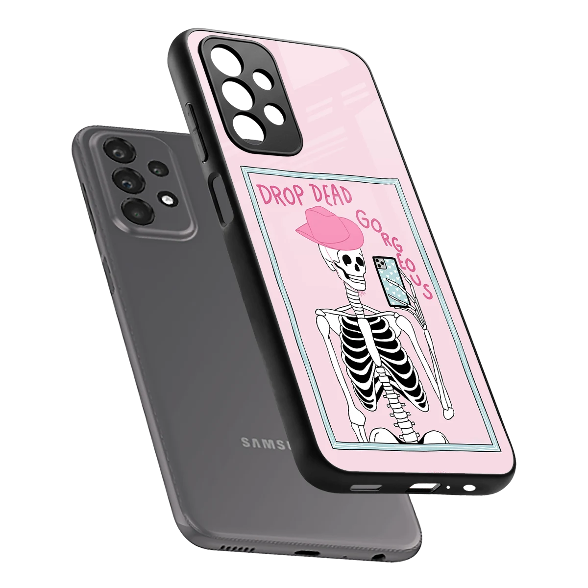 Drop Dead Gorgeous sleek samsung galaxy a23 cover with tempered glass back and TPU edges