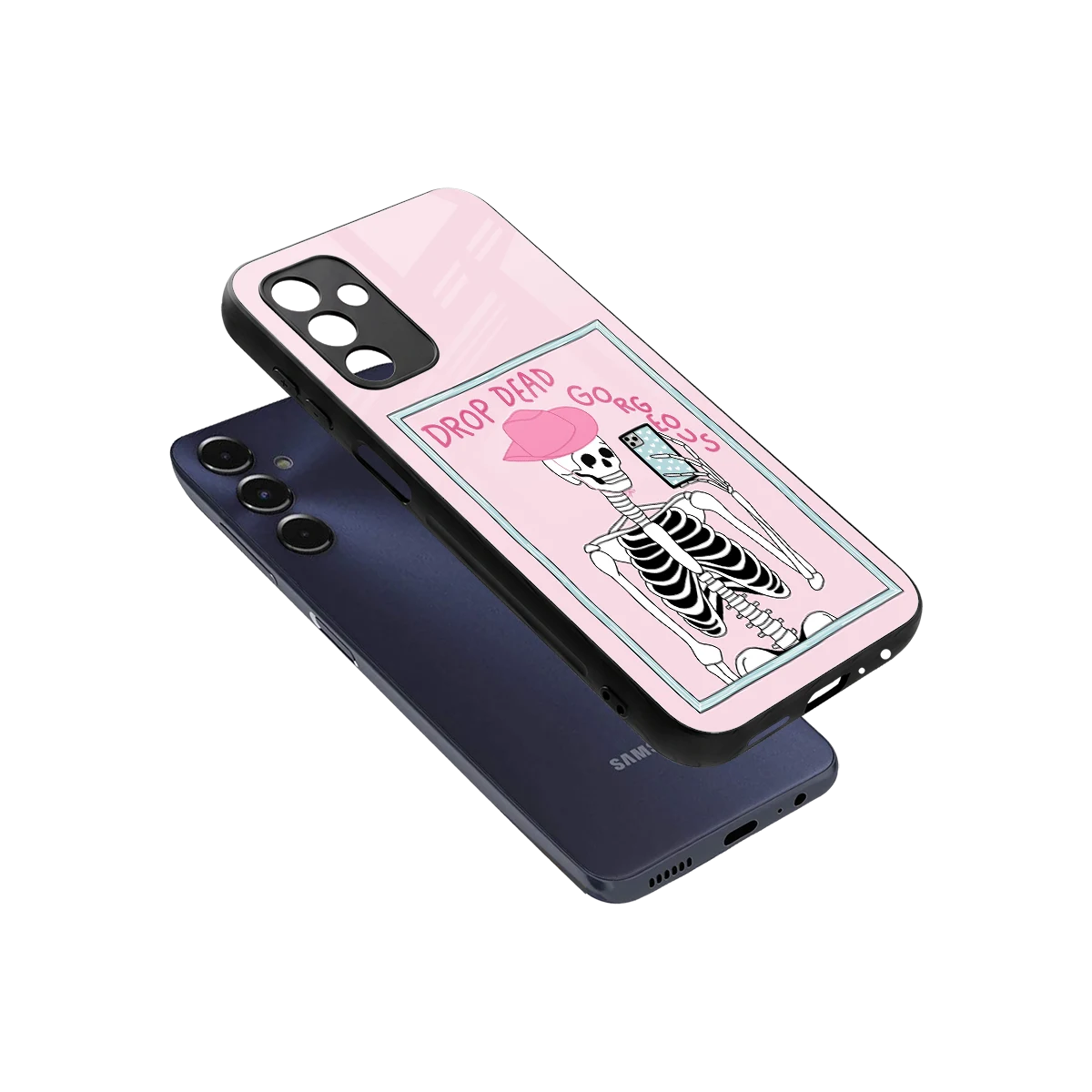 Drop Dead Gorgeous sleek samsung galaxy m14 5g cover with tempered glass back and TPU edges