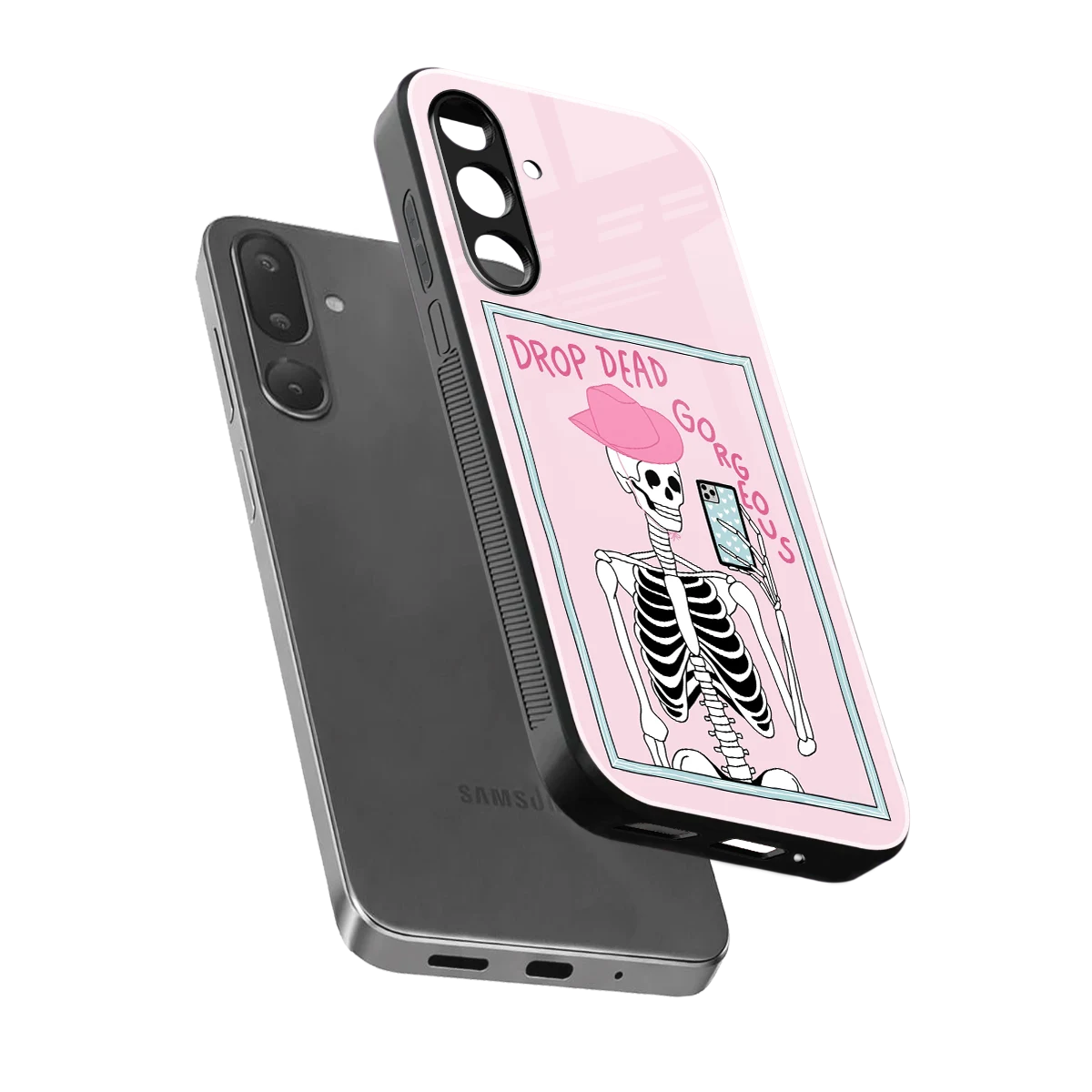 Drop Dead Gorgeous sleek samsung galaxy m56 5g cover with tempered glass back and TPU edges