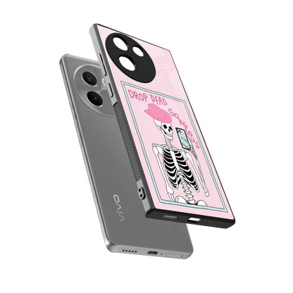 Drop Dead Gorgeous sleek vivo v30e cover with tempered glass back and TPU edges