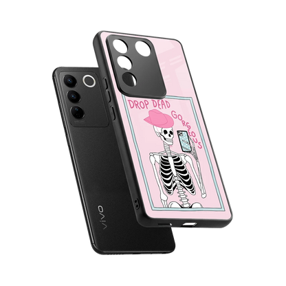 Drop Dead Gorgeous sleek vivo v27 5g cover with tempered glass back and TPU edges