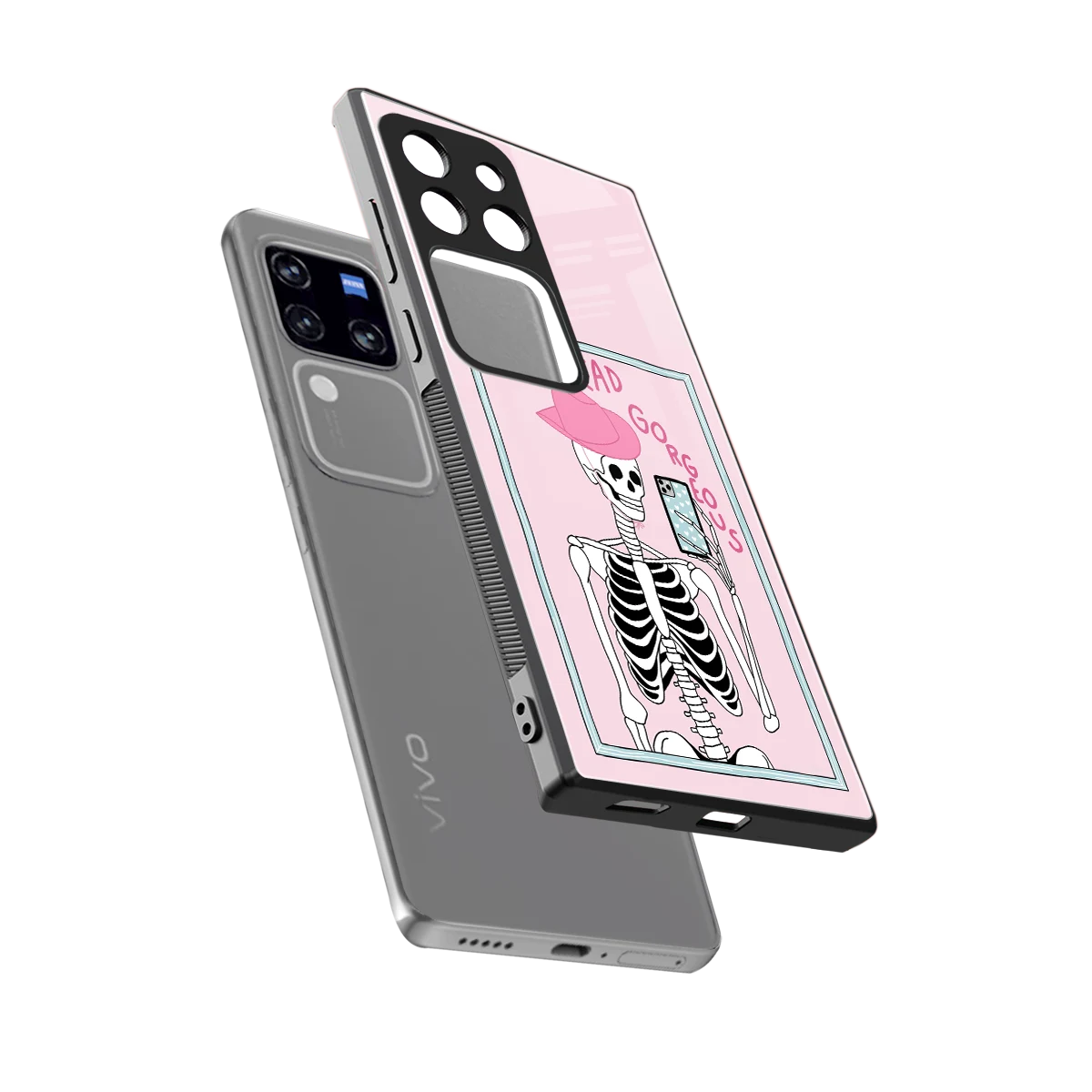 Drop Dead Gorgeous sleekvivo v30 pro cover with tempered glass back and TPU edges
