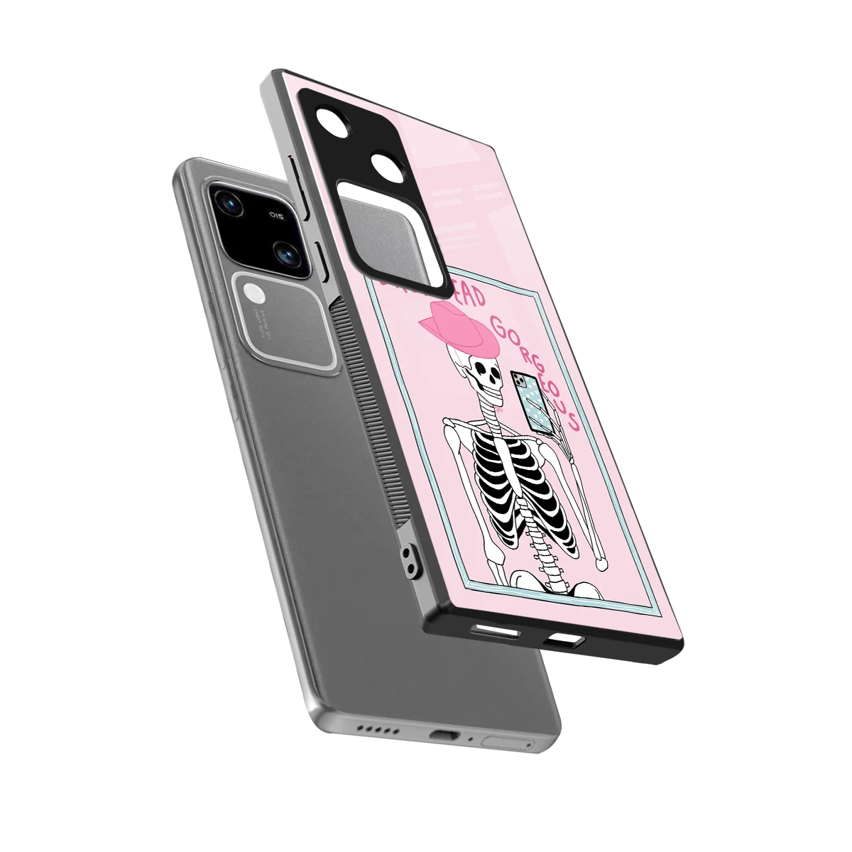 Drop Dead Gorgeous sleek vivo v30 cover with tempered glass back and TPU edges