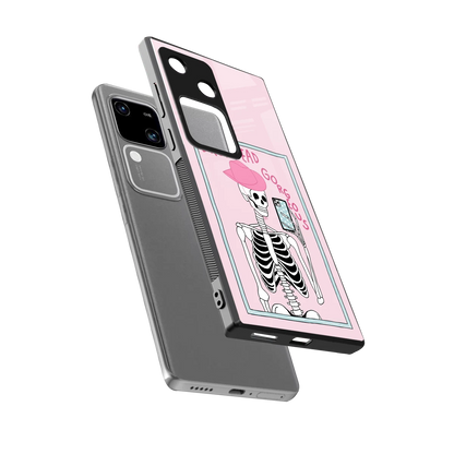 Drop Dead Gorgeous sleek vivo v30 cover with tempered glass back and TPU edges