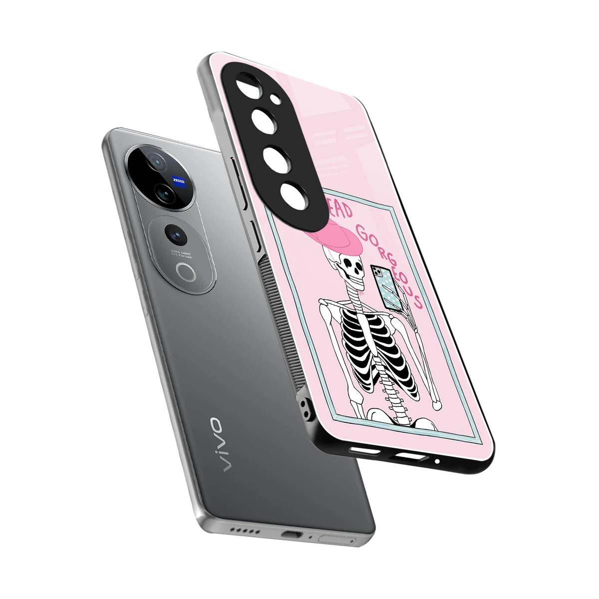 Drop Dead Gorgeous sleek vivo v40 pro cover with tempered glass back and TPU edges