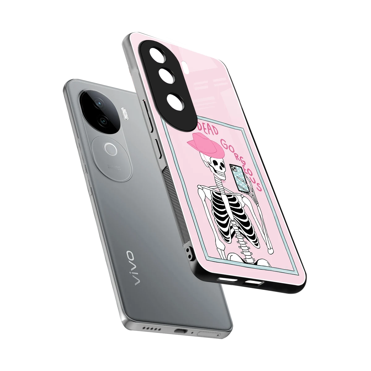 Drop Dead Gorgeous sleek vivo v40e cover with tempered glass back and TPU edges