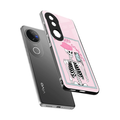 Drop Dead Gorgeous sleek vivo v50 cover with tempered glass back and TPU edges