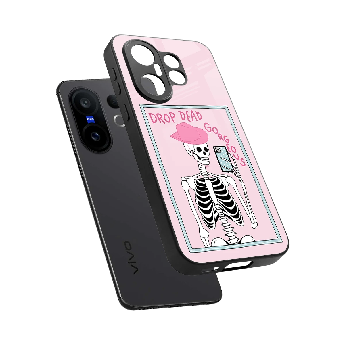 Drop Dead Gorgeous sleek vivo x200 fe cover with tempered glass back and TPU edges
