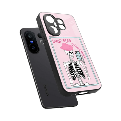 Drop Dead Gorgeous sleek vivo x200 fe cover with tempered glass back and TPU edges