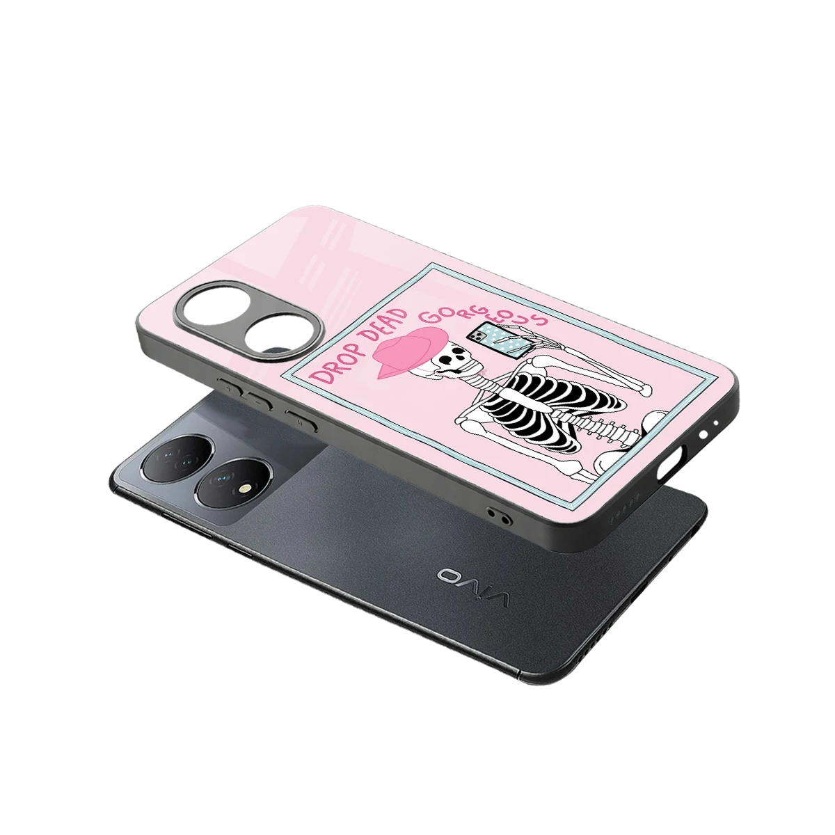 Drop Dead Gorgeous sleek Vivo-y100 cover with tempered glass back and TPU edges