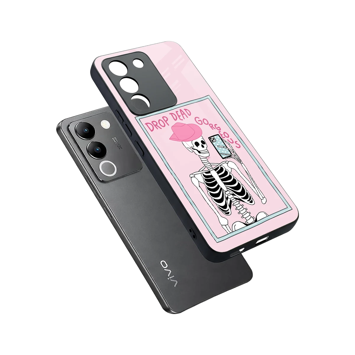 Drop Dead Gorgeous sleek vivo y200 5g cover with tempered glass back and TPU edges