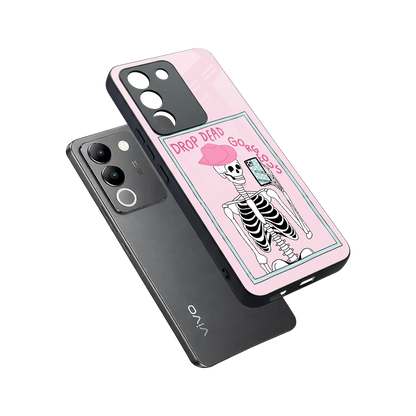 Drop Dead Gorgeous sleek vivo y200 5g cover with tempered glass back and TPU edges