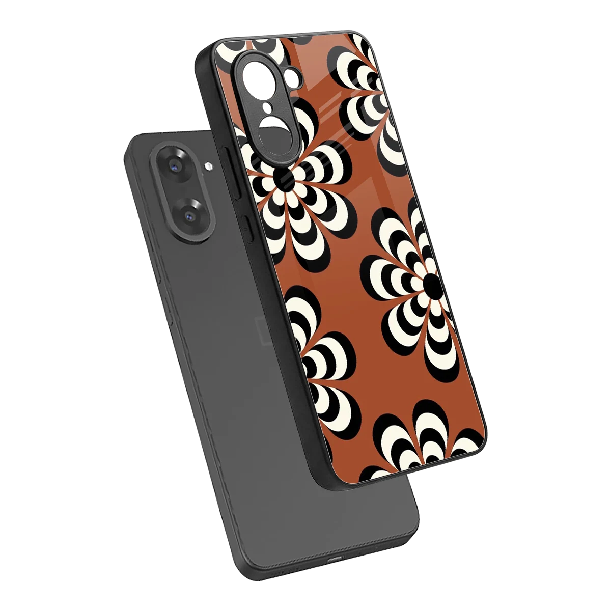 Earthy Bloom sleek oneplus nord ce5 5g cover with tempered glass back and TPU edges