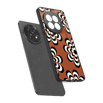 Earthy Bloom sleek oneplus 13 cover with tempered glass back and TPU edges