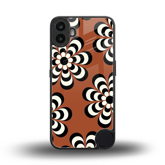 Earthy Bloom back phone cover | glass case for cmf nothing phone 1