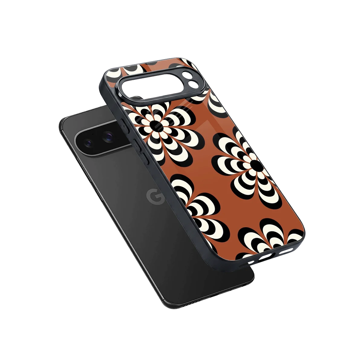 Earthy Bloom sleek google pixel 10 pro xl cover with tempered glass back and TPU edges