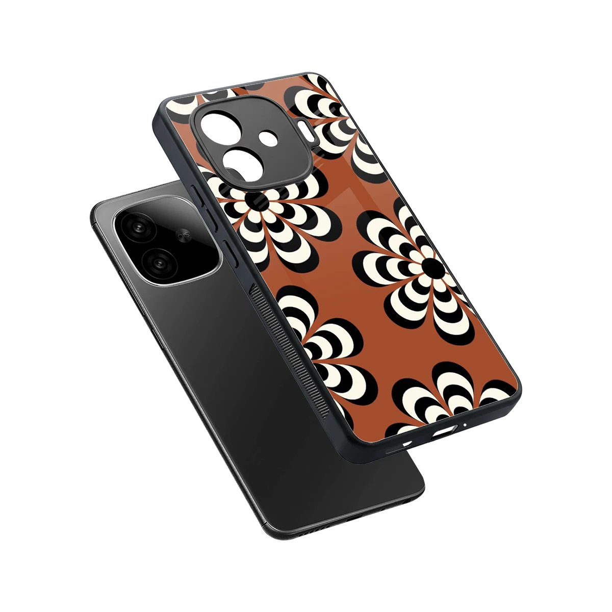 Earthy Bloom sleek iqoo neo 10r 5g cover with tempered glass back and TPU edges