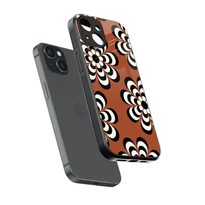 Earthy Bloom sleek iphone 13 cover with tempered glass back and TPU edges