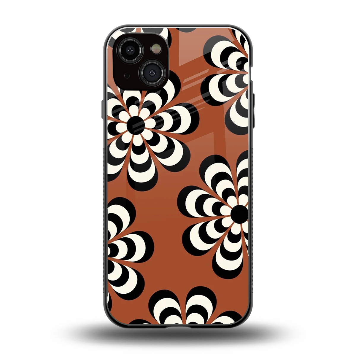 Earthy Bloom back phone cover | glass case for iphone 14 plus