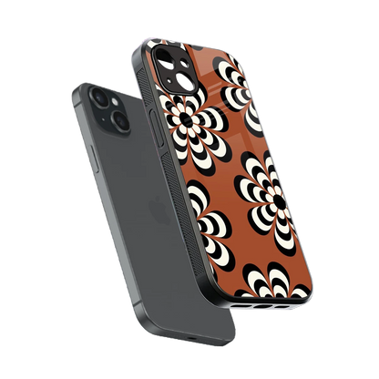Earthy Bloom sleek iphone 14 plus cover with tempered glass back and TPU edges