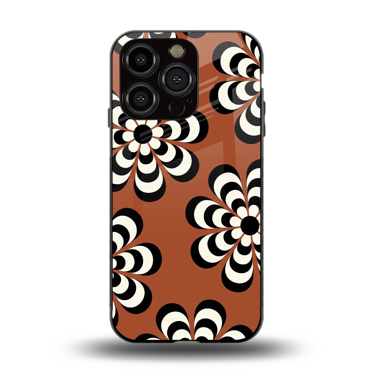 Earthy Bloom back phone cover | glass case for iphone 15 pro