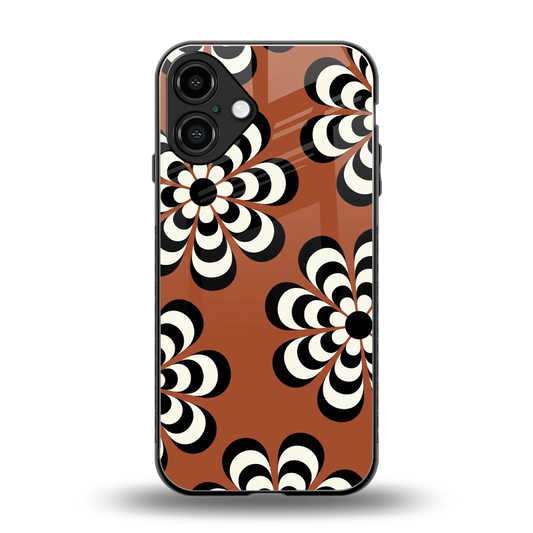 Earthy Bloom back phone cover | glass case for iphone 16 plus