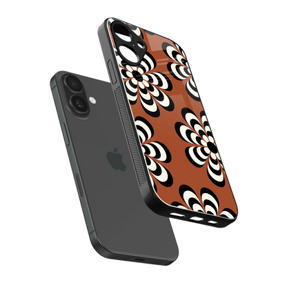 Earthy Bloom sleek iphone 16 plus cover with tempered glass back and TPU edges