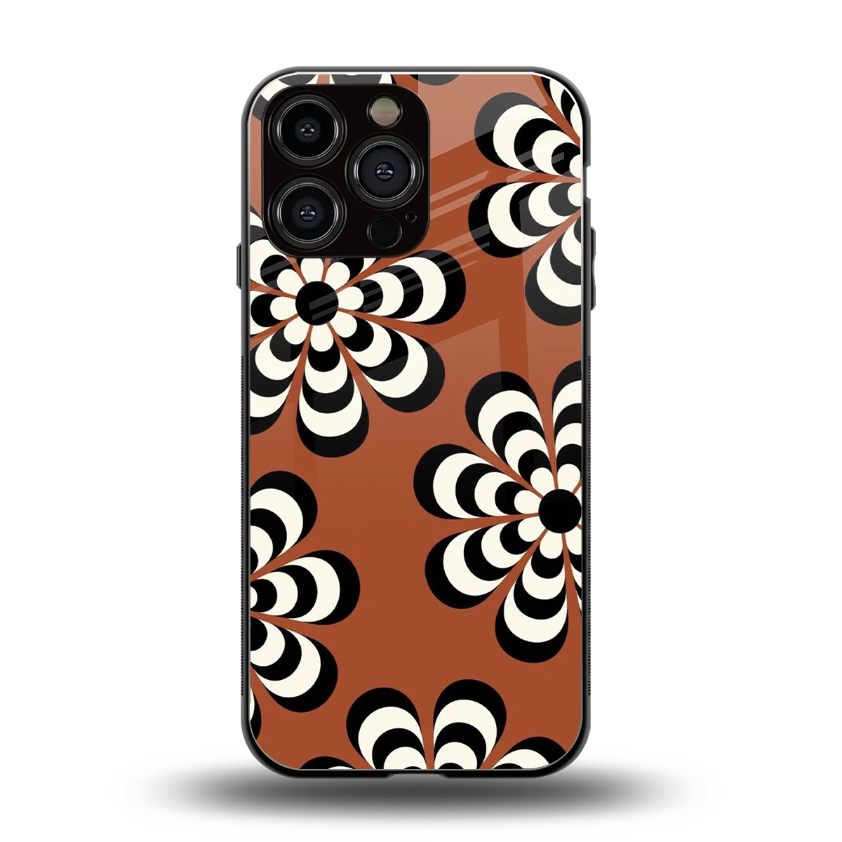 Earthy Bloom back phone cover | glass case for iphone 16 pro max