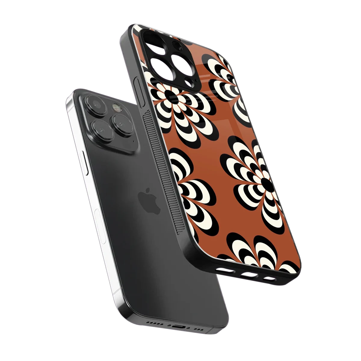 Earthy Bloom sleek iphone 16 pro max cover with tempered glass back and TPU edges