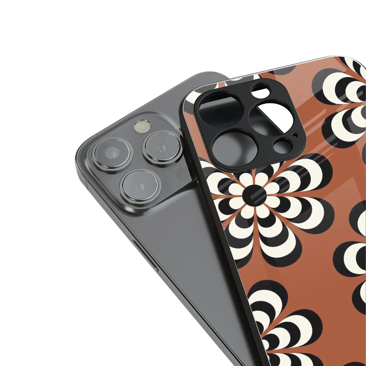 Earthy Bloom stylish phone case for iphone 15 pro max | glossy glass and slim fit