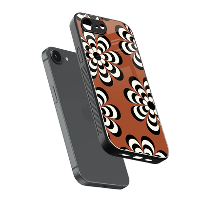 Earthy Bloom sleek iphone 16e cover with tempered glass back and TPU edges