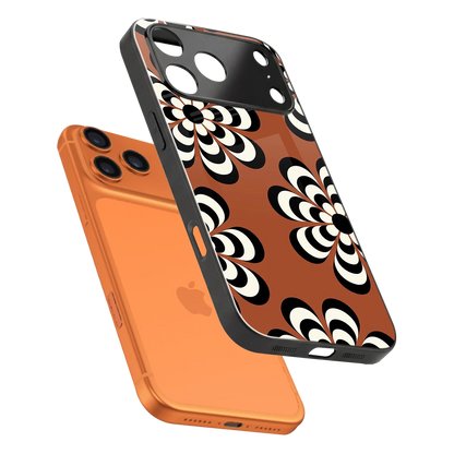 Earthy Bloom sleek iphone 17 pro cover with tempered glass back and TPU edges