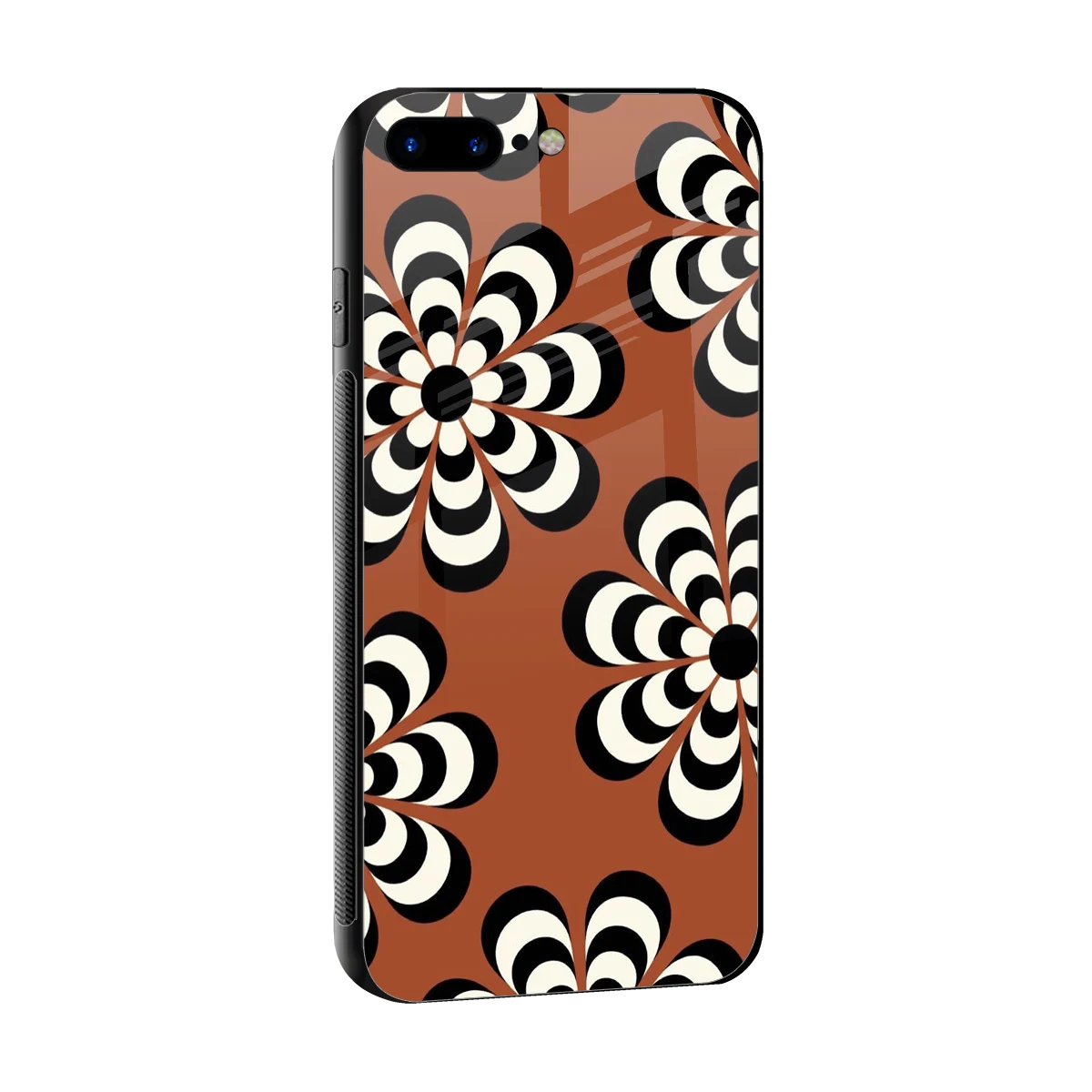 Earthy Bloom sleek iphone 8 plus cover with tempered glass back and TPU edges