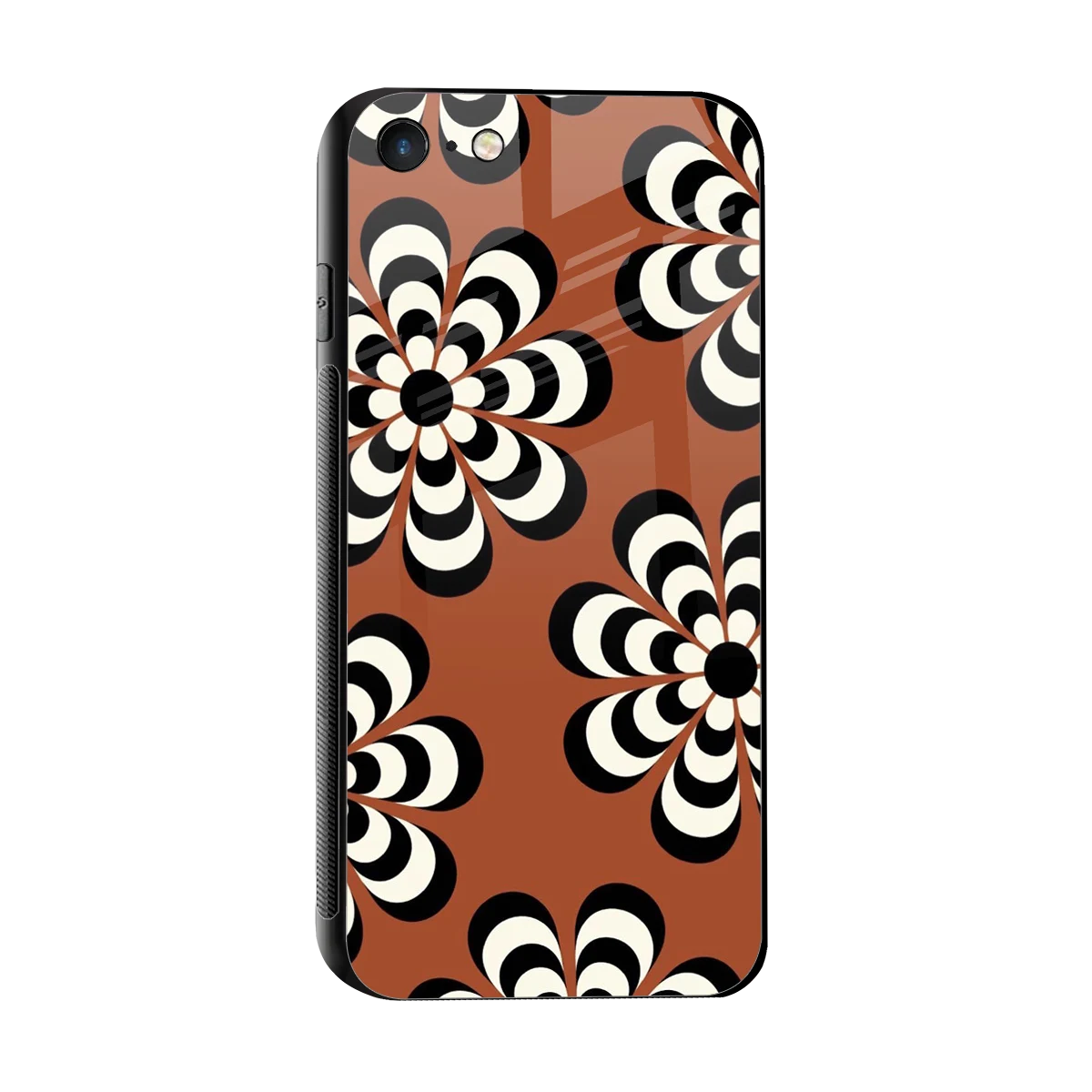 Earthy Bloom sleek iphone 7 cover with tempered glass back and TPU edges