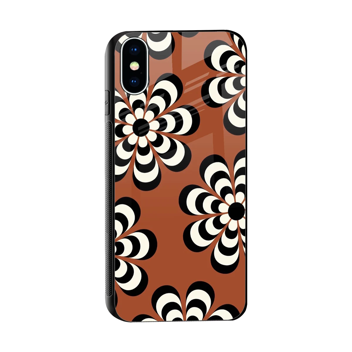 Earthy Bloom sleek iphone x cover with tempered glass back and TPU edges