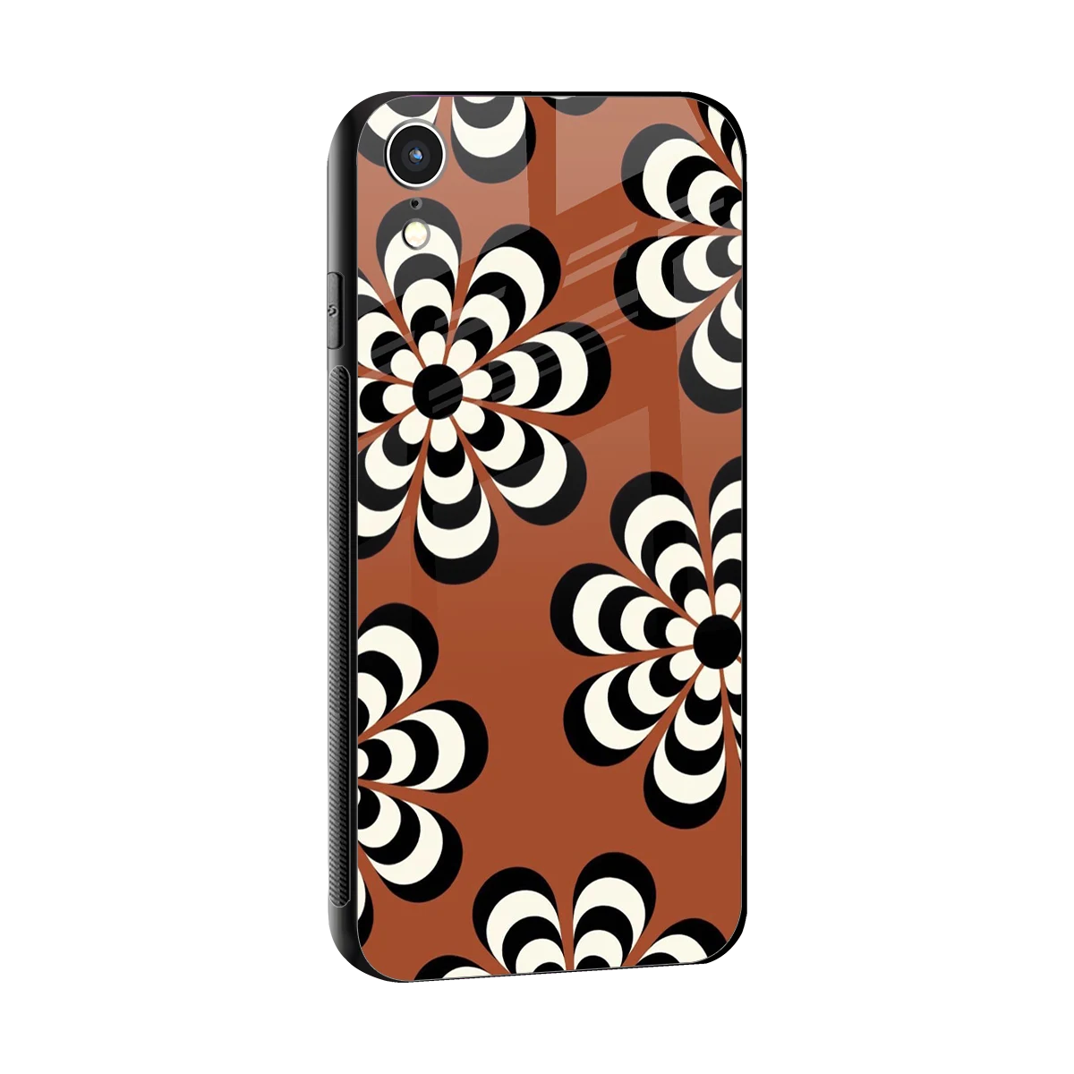 Earthy Bloom sleek iphone xr cover with tempered glass back and TPU edges