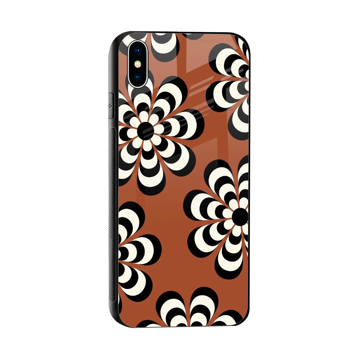 Earthy Bloom sleek iphone xs max cover with tempered glass back and TPU edges
