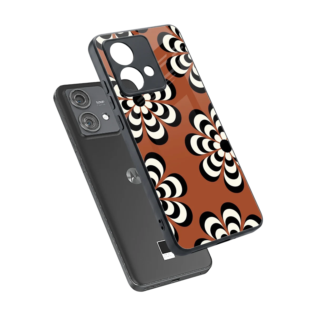 Earthy Bloom sleek motorola edge 40 neo 5g cover with tempered glass back and TPU edges
