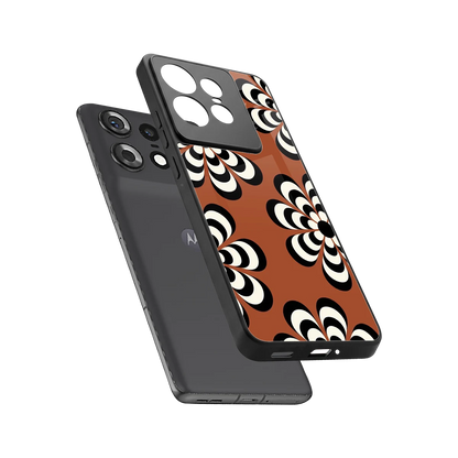 Earthy Bloom sleek motorola edge 50 pro cover with tempered glass back and TPU edges