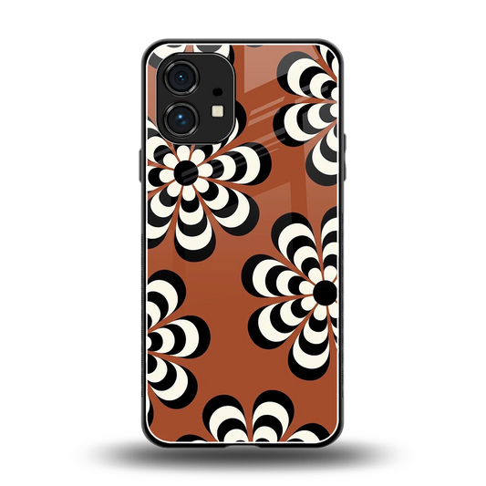 Earthy Bloom back phone cover | glass case for nothing phone 1