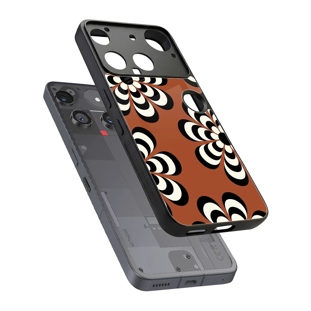 Earthy Bloom sleek nothing phone 3 cover with tempered glass back and TPU edges