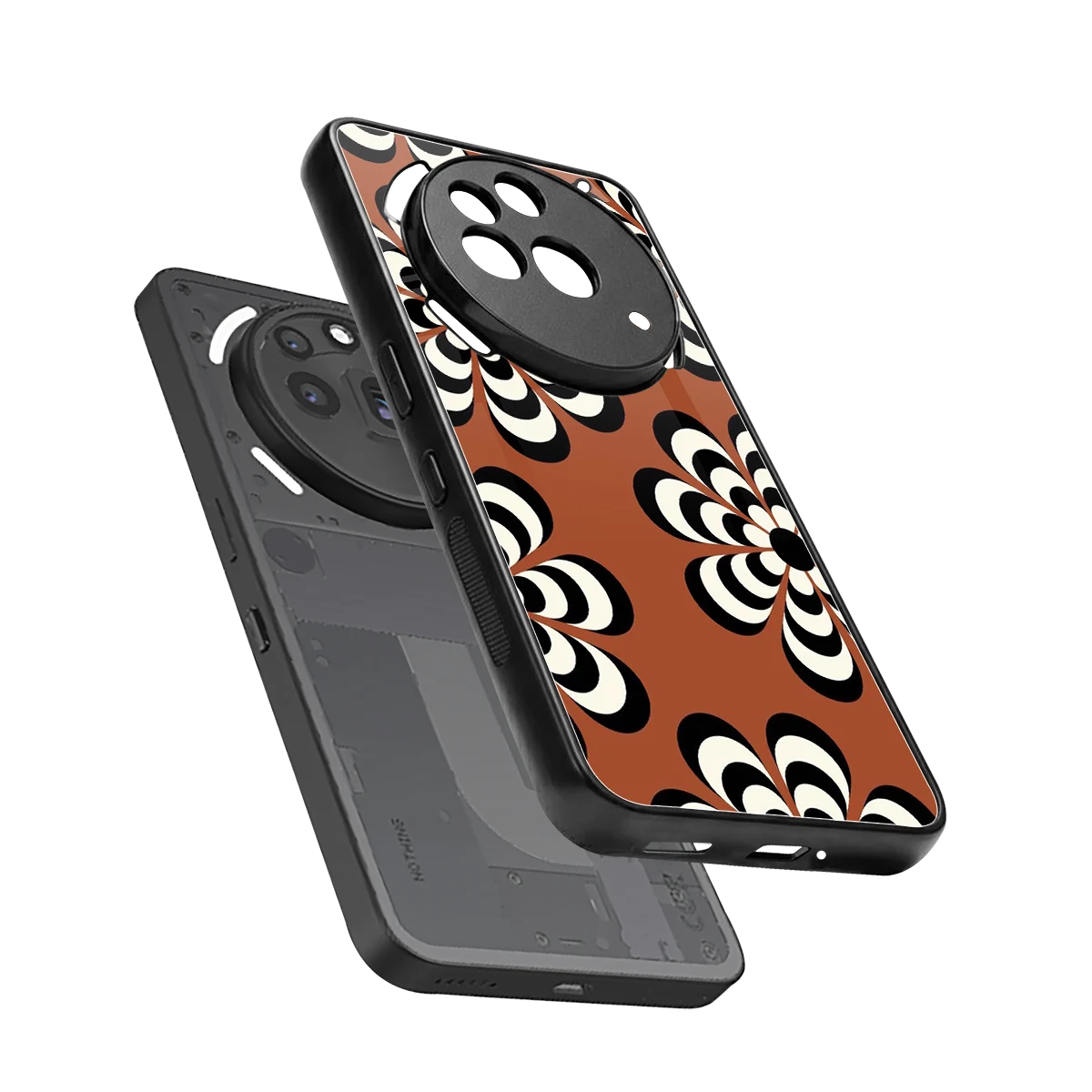 Earthy Bloom sleek nothing phone 3a pro cover with tempered glass back and TPU edges