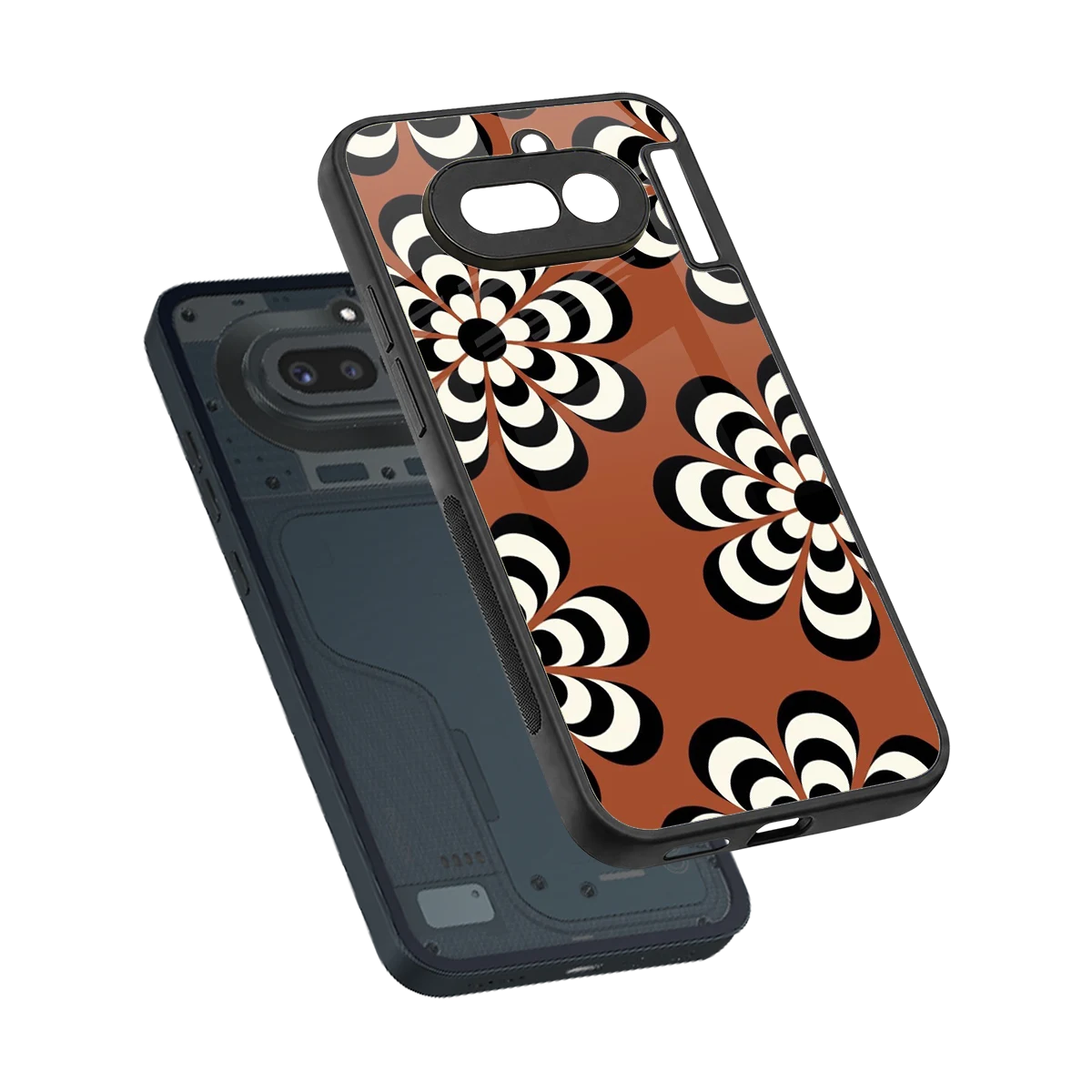 Earthy Bloom sleek nothing phone 4a cover with tempered glass back and TPU edges