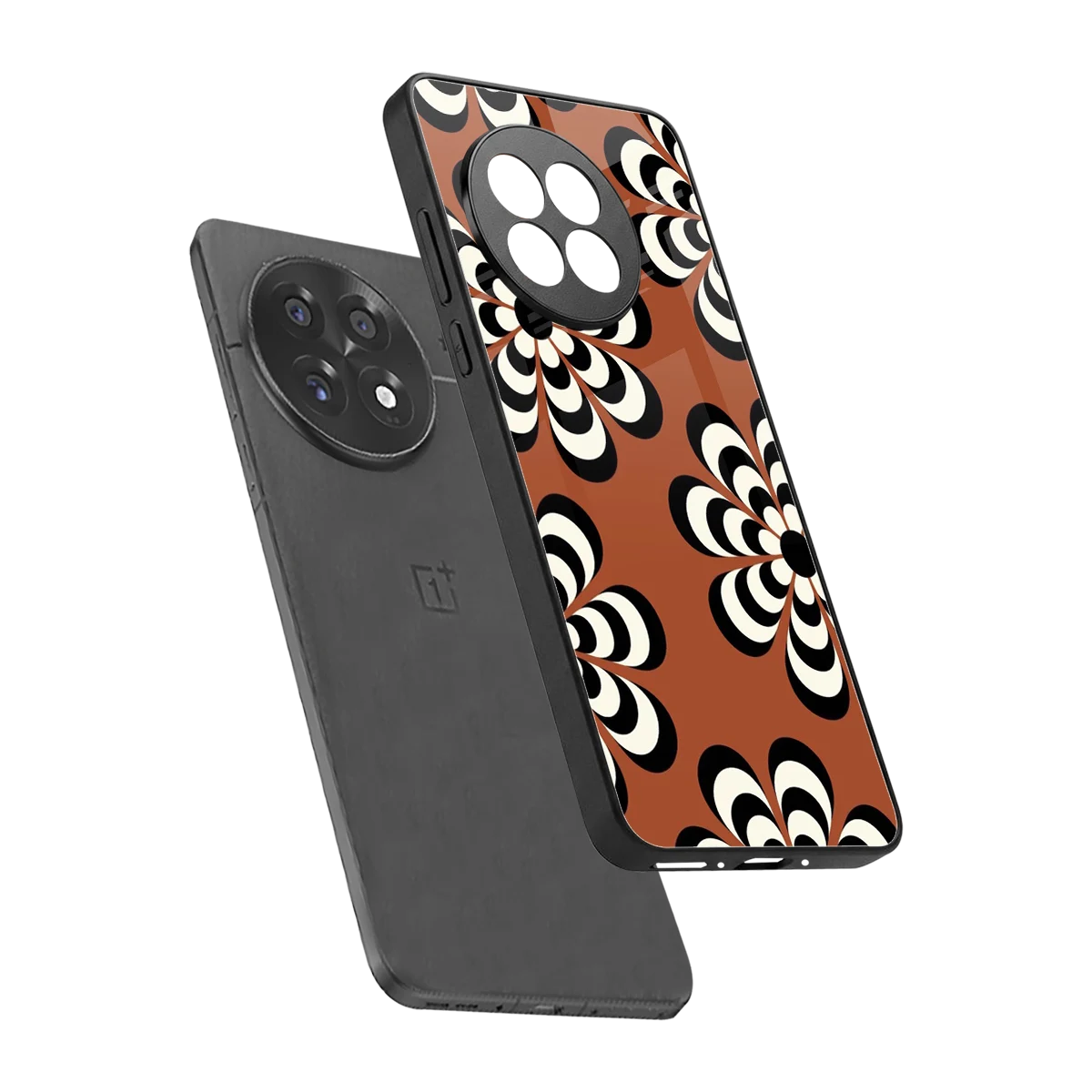 Earthy Bloom sleek oneplus 13r cover with tempered glass back and TPU edges