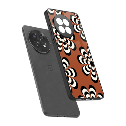Earthy Bloom sleek oneplus 13r cover with tempered glass back and TPU edges