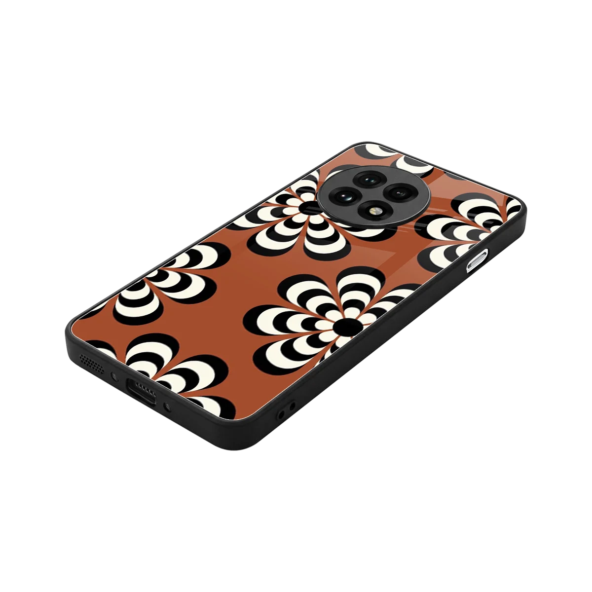 Earthy Bloom stylish phone case for oneplus 13r | glossy glass and slim fit