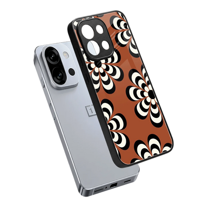 Earthy Bloom sleek oneplus 13s cover with tempered glass back and TPU edges