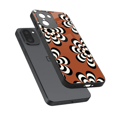 Earthy Bloom sleek oneplus 15r cover with tempered glass back and TPU edges