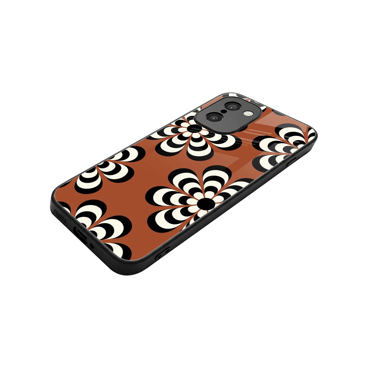Earthy Bloom stylish phone case for oneplus 15r | glossy glass and slim fit